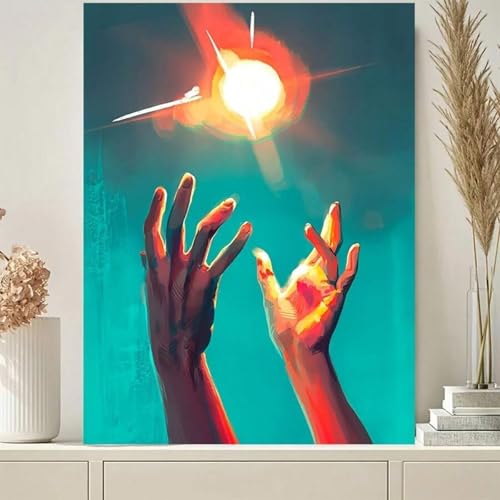 Décoration murale abstraite Hopeful Hands avec toile haute définition