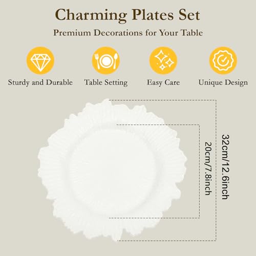 Platos cargadores de plástico blancos 24 piezas 32 cm miniatura 6