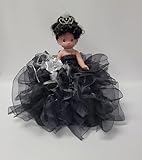 KINNEX COLLECTIONS SINCE 1997 17' Precious Moment Quinceanera Vinyl Doll with Ruffles Dress (Quince Anos) ARC8421-17R (Black)