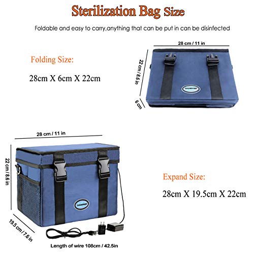 UV-C Light UV Cleaner Bag Portable/USB Input/Jumbo Size Capacity / 5/15/30 Minutes Timer/UVC Without Ozone Smell ( Sterile tote CTUV-T2)