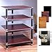 VTI Manufacturing BL304SO 3 Silver Capspike Black Poles 4 Oak Shelves AV Stand