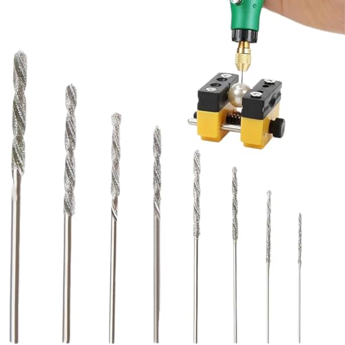 YAYNO 8 Pcs Brocas con Punta de Diamante 0.8‑3.0MM Brocas Helicoidales de Diamante Broca de Acero de Alta Velocidad de PerforacióN, para Metales, áGatas, Piedras Preciosas, Vaso, Madera