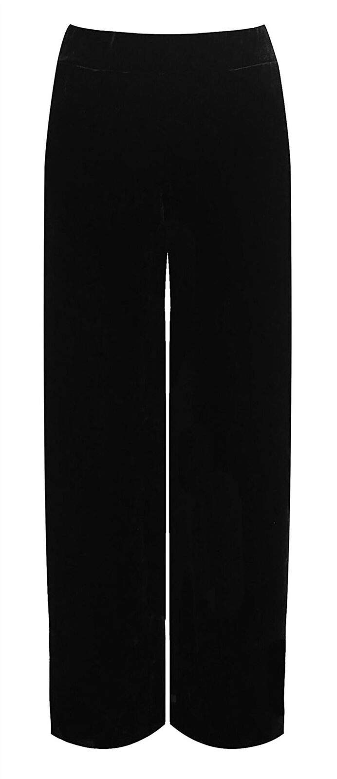Womens Ladies Velour Velvet Trouser Side Pocket Elasticated Wide Leg Palazzo