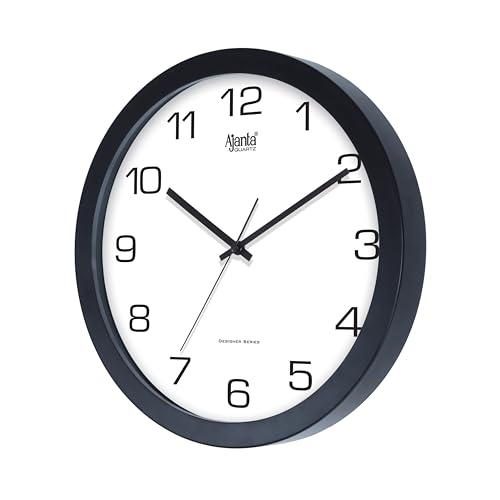 Image of Ajanta 1057 Wall Clock (12.6 Inch) - Silent Sweep Non-Ticking Movement - Stylish White Home Decor Clock for Living Room, Bedroom, Office