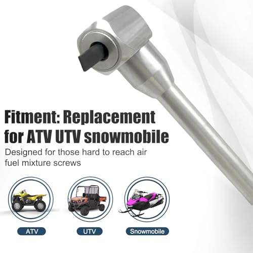 Image of Pilot Screw Adjustment Tool, 18.89in Carburetor Pilot Screw Adjusting Tool, 90 Degree Angled Head Metal Replacement for Carb ATV UTV Snowmobile