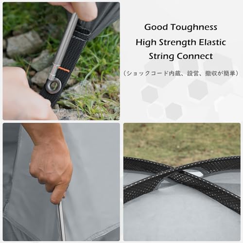 TRIWONDER Aluminum Tent Poles Set of 2 Adjustable Replacement Poles Repair Kit Lightweight Camping Accessories for Backpacking Hiking, Gray, 16.3ft (496cm) by TRIWONDER - Image 5