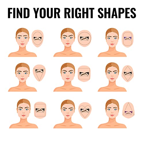 image for iMethod Eyebrow Stencils Eyebrows Shape Reusable - 27 Eyebrow Stencil 