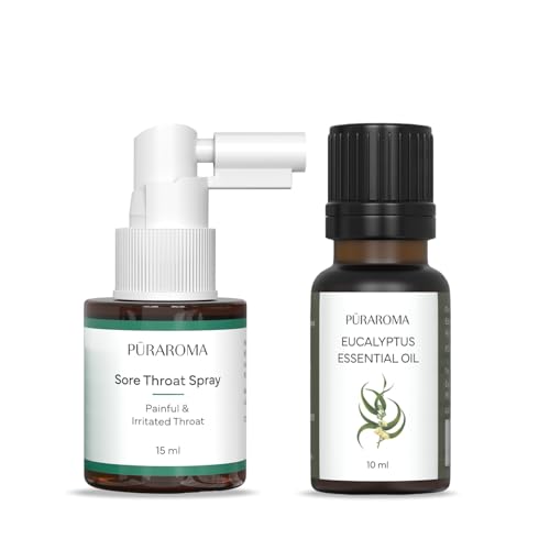 Image of Sore Throat Spray + Eucalyptus Inhaler Combo | Natural Relief for Sore Throat, Cold & Cough | Organic Eucalyptus Essential Oil | Herbal Throat Spray for Kids & Adults | Fast Acting, Chemical Free