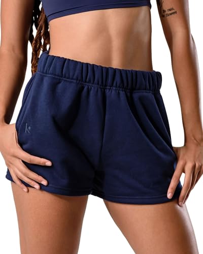 Image of Kamo Fitness CozyTec Sweat Shorts Women High Waisted Lounge Comfy Casual Cotton Shorts with Pockets