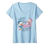 Photo Gallery donna what the duck is it gender reveal baby shower party maglietta con collo a v Photo Gallery donna what the duck is it gender reveal baby shower party maglietta con collo a v