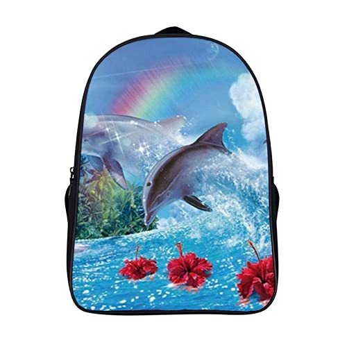 Sac à dos dauphin pour l'école et les loisirs des ados (40x28x16cm)