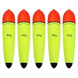 CWSDXM Slip Bobber Fishing Floats EVA Foam Bobbers for Pike Perch Carp Bass Fishing Bobber Float Saltwater Freshwater Floatage 0.35oz - 4.23oz (5 pcs Float Buoyancy 80g)