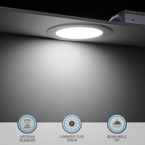 image for TORCHSTAR Basic Series 12-Pack 6 Inch Ultra-Thin LED Recessed Lighting
