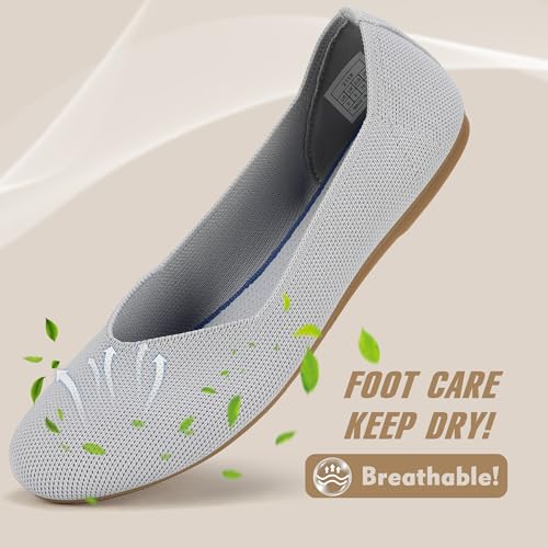 Image of Women's Ballet Flat Dressy Casual Knit Shoes Round Toe Women Mesh Flats