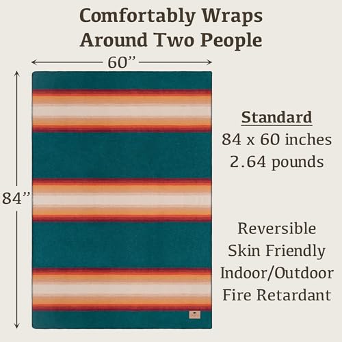 Image of 100% Wool Blanket Camping, 60 inchx84 inch Large Warm Blankets for Winter, Turf