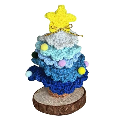 Mini Arbol de Navidad Tejido a Mano en Maceta