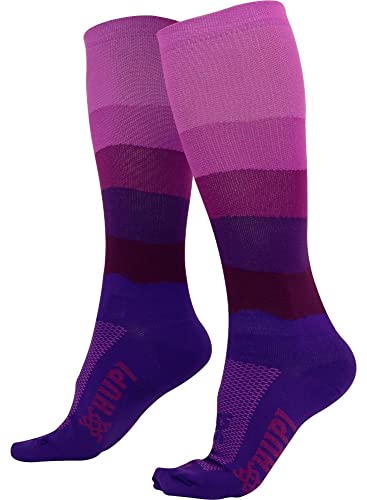 Meia HUPI Colors Roxo 1 Par Cano Longo 30cm Ideal Corrida e Ciclismo, Cor: ROXO, Tamanho 36-42