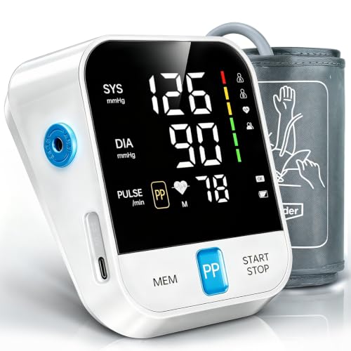 Image of Blood Pressure Monitor Home Use, Automatic Upper Arm Blood Pressure W /Large Cuff, 2 Users 240 Sets Memory&HR Detection,LED Display, FSA&HSA Eligible BP Machine, One-Tap Operation, Type-C Rechargeable