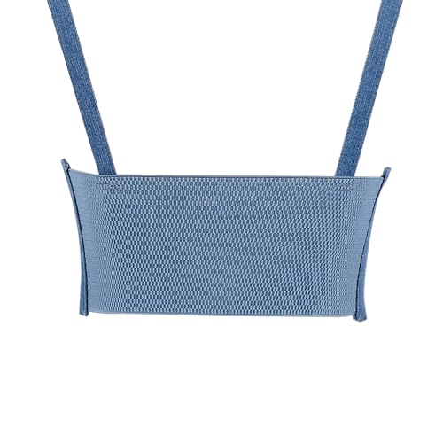 Women's Elastic Wide Waist Belt, Steampunk Underbust Corset Belts Faux Leather/Denim for Dress4