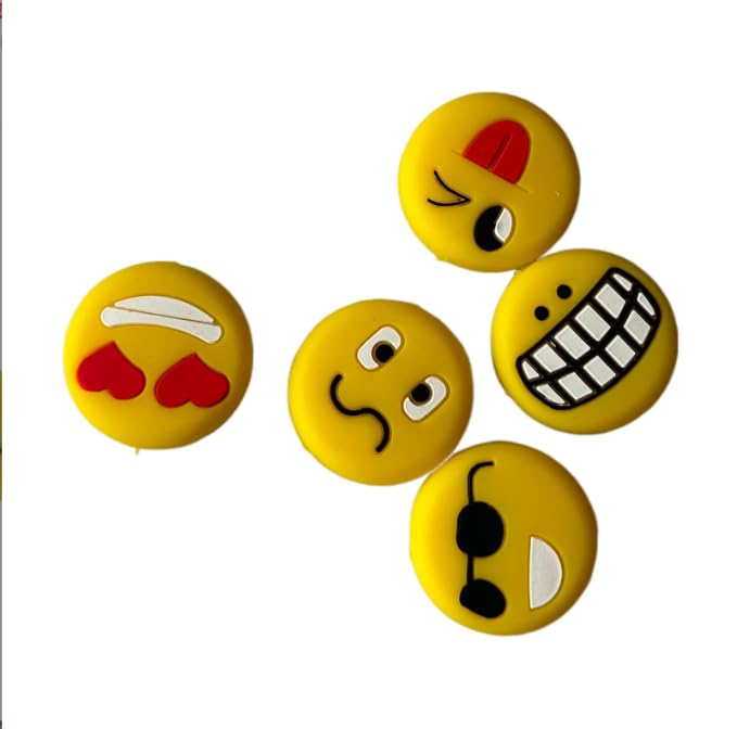 Jinshining Cool Emoji Tennis Racket Vibration Dampener Soft Silicon Racket Dampener Cartoon Shape Tennis Racquet Shock Absorbers Tennis Racket for Racquetball