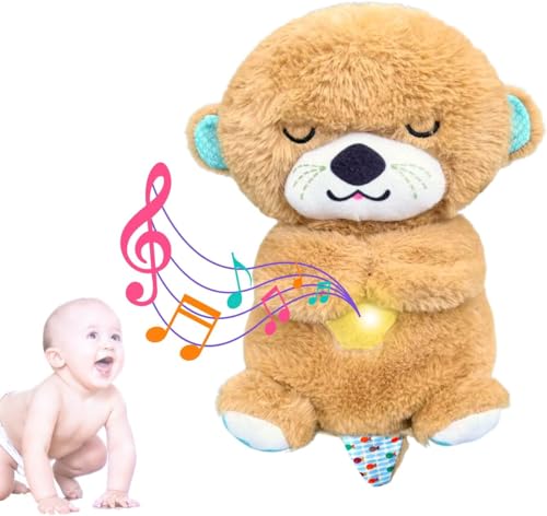 Image of AGC Breathing Teddy Bear with Music for Baby Sensory Sleep Lights Rhythmic Soft Toy, Lights and Breathing Motion, Breathing Toy Teddy Bear with Lights | Best Gift for Kids (Brown)