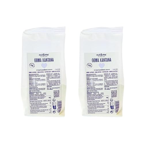 Goma Xantana 2 kg nut&me | Espesante alimenticio | Estabilizante natural | Sin gluten | Sin gluten, sin lactosa, sin aditivos | Sin OGM | Low carb | Vegano | Pack 2 x 1 kg