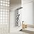 BWE Shower Panel Tower System with Body Jets Rainfall Waterfall Shower Head 6 IN 1 Stainless Steel Brushed Nickel Shower Panel with Tub Spout Temperature Display Wall Mount