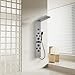 BWE Shower Panel Tower System with Body Jets Rainfall Waterfall Shower Head 6 IN 1 Stainless Steel Brushed Nickel Shower Panel with Tub Spout Temperature Display Wall Mount