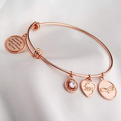 FEELMEM Cousins Bracelet Cousins By Blood Sisters By Heart Friends By Choice Bangle Bracelet Cousin Gift for Cousin Friend(rose gold) - Image 5