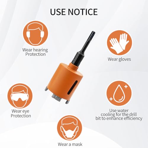 Meccion Diamond Core Drill Bit with Guide Bit and SDS Plus Adapter, Premium Diamond Hole Saw for Concrete Masonry Brick Wall Stone Granite (50mm) 5 Meccion Diamond Core Drill Bit with Guide Bit and SDS Plus Adapter, Premium Diamond Hole Saw for Concrete Masonry Brick Wall Stone Granite (50mm) - Image 5