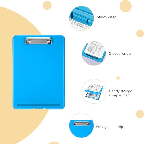 Image of oddpod Praise A4 Clip Pad /Clipboard with Storage Case for Paper and Document Storage 83002 (Blue)