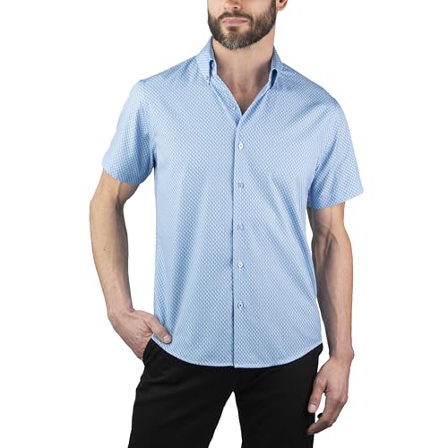 Nautica Slim Fit Short Sleeve Shirt for Men - Wrinkle...