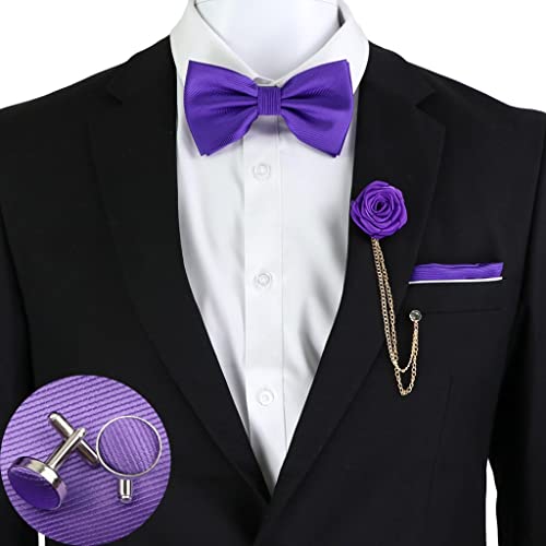Set de Corbata con Pañuelo y Gemelos de Seda