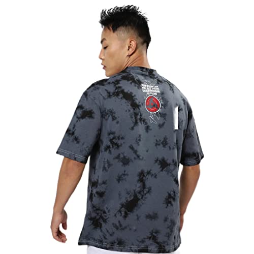 Image of Bewakoof Men's Tie & Dye 100% Cotton T-Shirt - Oversized Fit, Round Neck, Half Sleeves