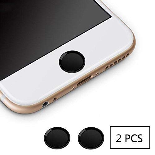 Forany Home Button Sticker, Touch ID Sticker Compatible with iPhone 8 Plus 7 6S 6 5S iPad Air 2 iPad Pro Mini (Black, 2 Pieces)