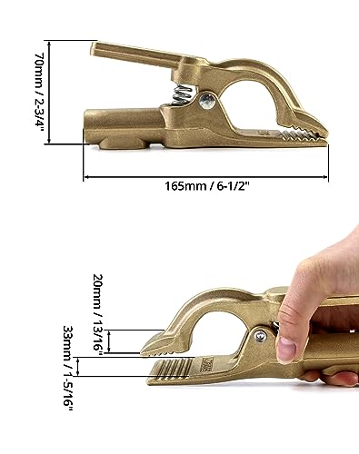 Image of QWORK Welding Ground Clamp, 2 Pack 500A Heavy Duty Tig Welder Earth Clamps