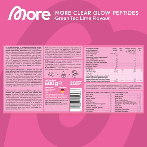 MORE Clear Glow Peptides, Green Tea Lime, 600 g – Ansicht 4