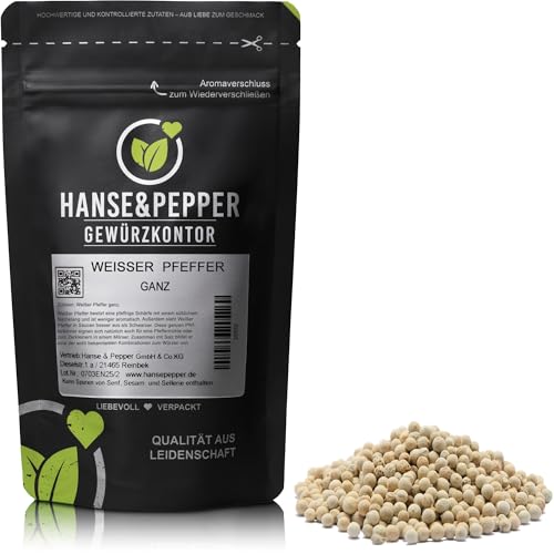 1kg Pfeffer Weiß ganz Pfeffermühle Pfefferkörner weißer Pfeffer natürlich vom Hanse&Pepper...