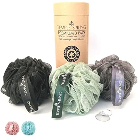 Temple Spring Natural Recycled Shower Pouf Set Cover