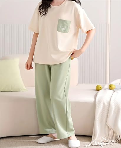 Image of Louis Luxe Womens Korean Night Dress || Full Pyjama Set ||Korean Nightsuit || Women Nightwear ||Round Neck Full Sleeve Nightsuit || Loungewear || Everyday Nightdress (ND-10)