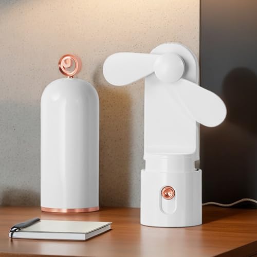 Ventilador de mano portátil y batería externa recargable mini para viaje 7