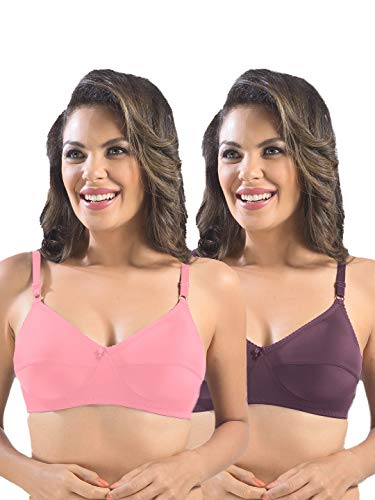 Image of SONARI Womens Cotton Everyday Bra | Non Padded, Wire Free, Comfortable Bra with Seamed Cups | Medium Coverage, Hook and Eye Closure for Everyday Wear | Adjustable Strap for a Customized Fit - Loreal