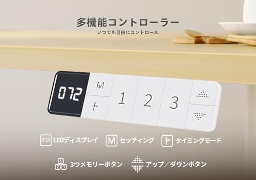 Claiks 昇降デスク 電動 スタンディングデスク 昇降式 テーブル 幅120cm*奥行き60cm P1.01.001.0014.JP の商品画像 5