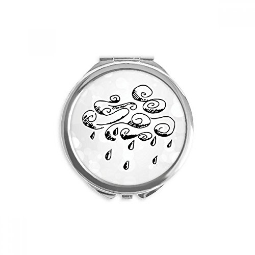 Miroir rond de poche nuageux peint à la main miroir de maquillage portable multicolore