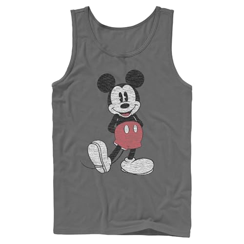Mens Mickey & Friends Distressed Icon Pose Tank Top - Charcoal - Large