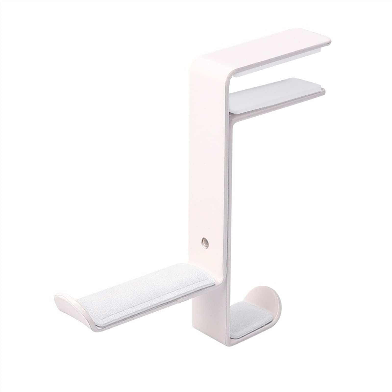 Shangguanyun456 White Headphone Stand Headphone Holder Headset Bracket Hanger Metal Wall Stand Rotatable Double Clamp Hook For - Under Desk Space Save Mount(White)