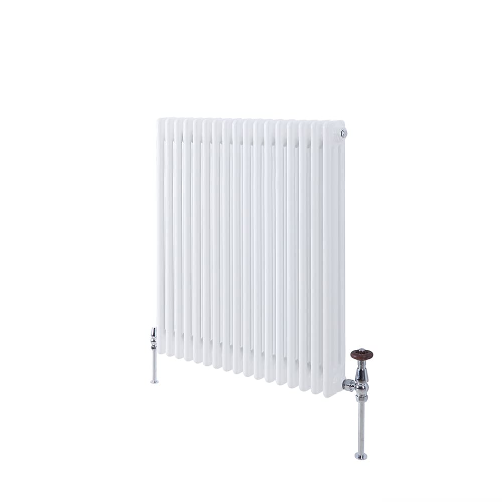 Milano White Windsor Cast Iron Style Horizontal Triple Column Radiator - 750Mm X 785Mm
