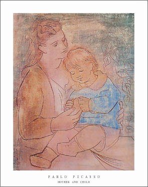 Amazon.com: Pablo Picasso Mother and Child Art Print (22x28