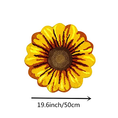 Tapete redondo grande con diseño de girasol miniatura 3