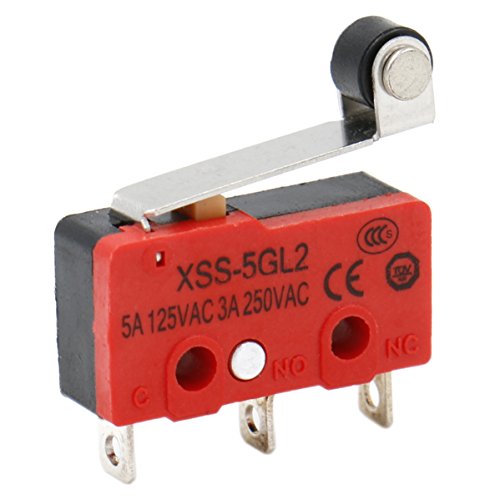 Heschen XSS-5GL2 SPDT - Mini microinterruptor (3 pines, 5 A, 125 VAC, 3 A, 250 VAC, CE y TüV, 2 unidades)
